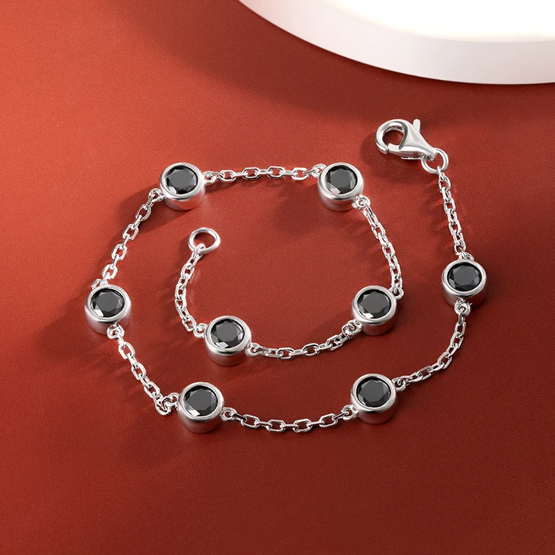 Silver Full Moissanite Tennis Bracelets