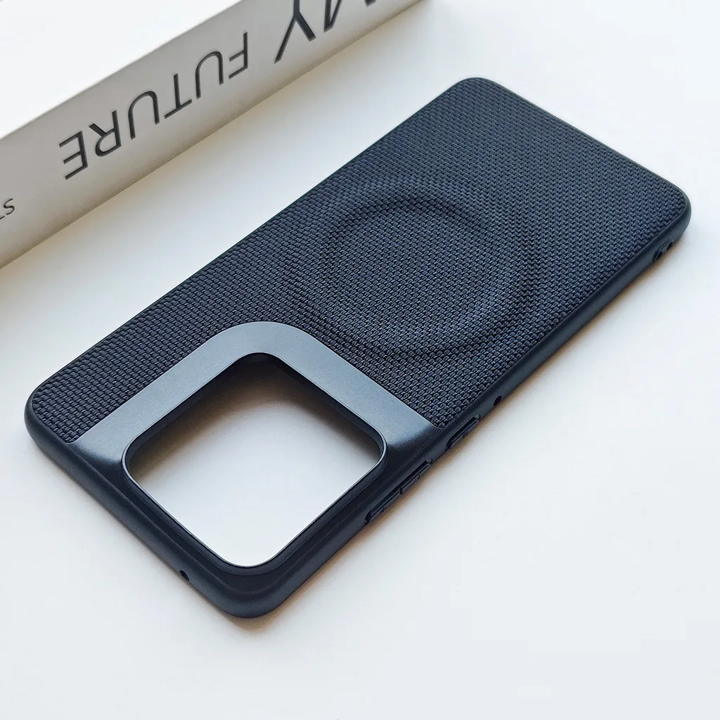 Air Magnetic Anti-Fingerprint Leather Phone Case with Weave Design