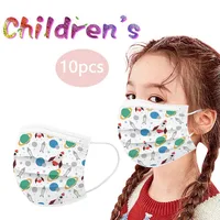Print Children'S Mask Disposable Face Mask Industrial 3 Ply Ear Loop 10pc Cubre Bocas Desechables Disposable Mouths Covers 2