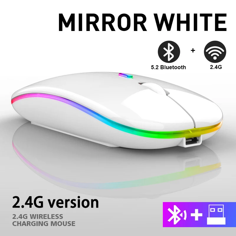 cheap wireless gaming mouse Wireless Mouse RGB Bluetooth Gaming Mouse for Computer Silent Rechargeable Ergonomic Mause with LED Backlit USB Mouse for Laptop silent computer mouse Mice