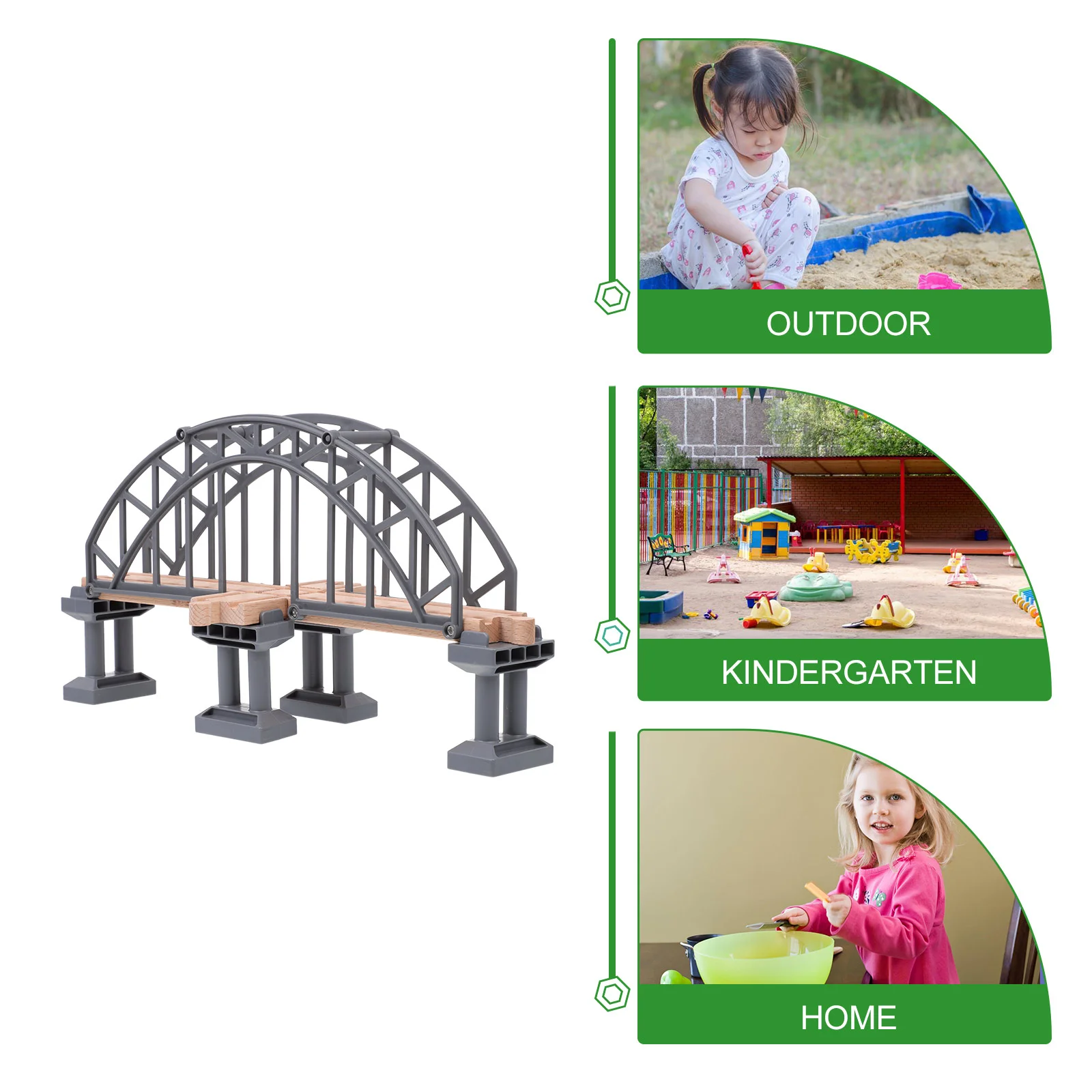 Train Scene Toy Layout Prop Bridge Wooden 3150X1700X1300CM Children Learning Cognitive Plaything Toys Travel