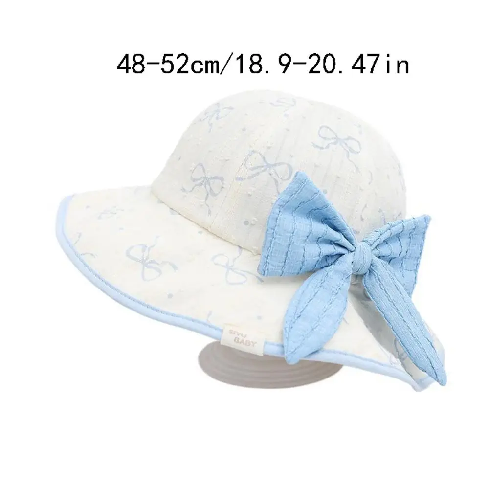 Sunscreen Kawaii Children Sun Hat UV Protection Wide Brim Baby Fishermen Hat Bowknot Sunshade Kids Bucket Hat Summer