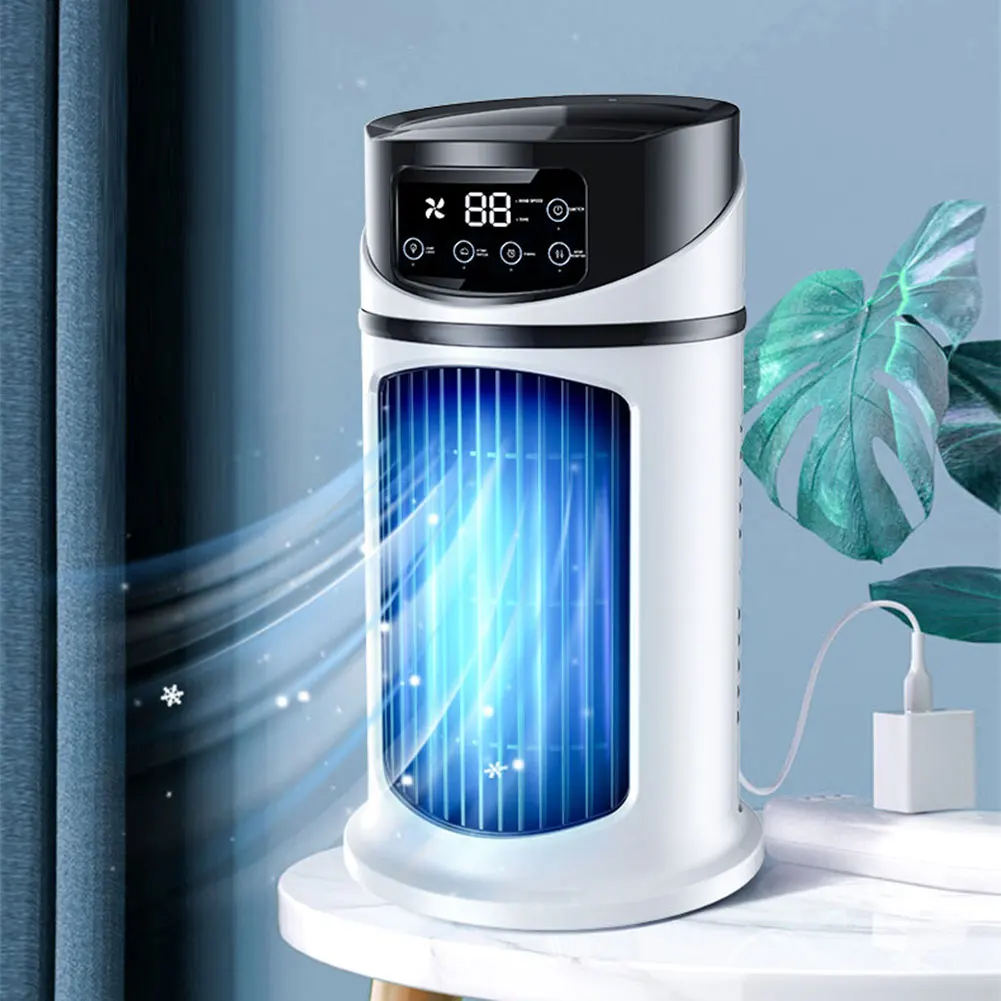 Summer Cooling Fan 3 In 1 Portable Desktop Fan Humidifier USB Mini Air Conditioners Night Light Water Mist For Home, Office
