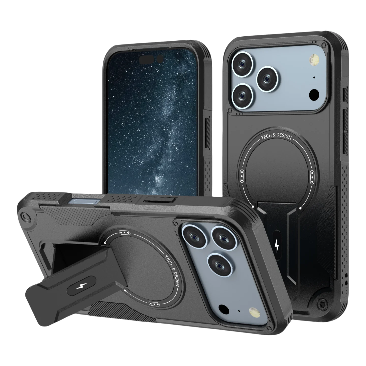 Universal Lanyard Case with Wireless Charging and Stand Cover Feature