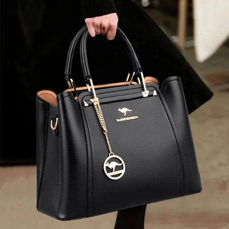 Ladies Handbag Shoulder Bag Crossbody Bag Fashion Women Soft PU Leather Handle Large Capacity Shopping Messenger Tote