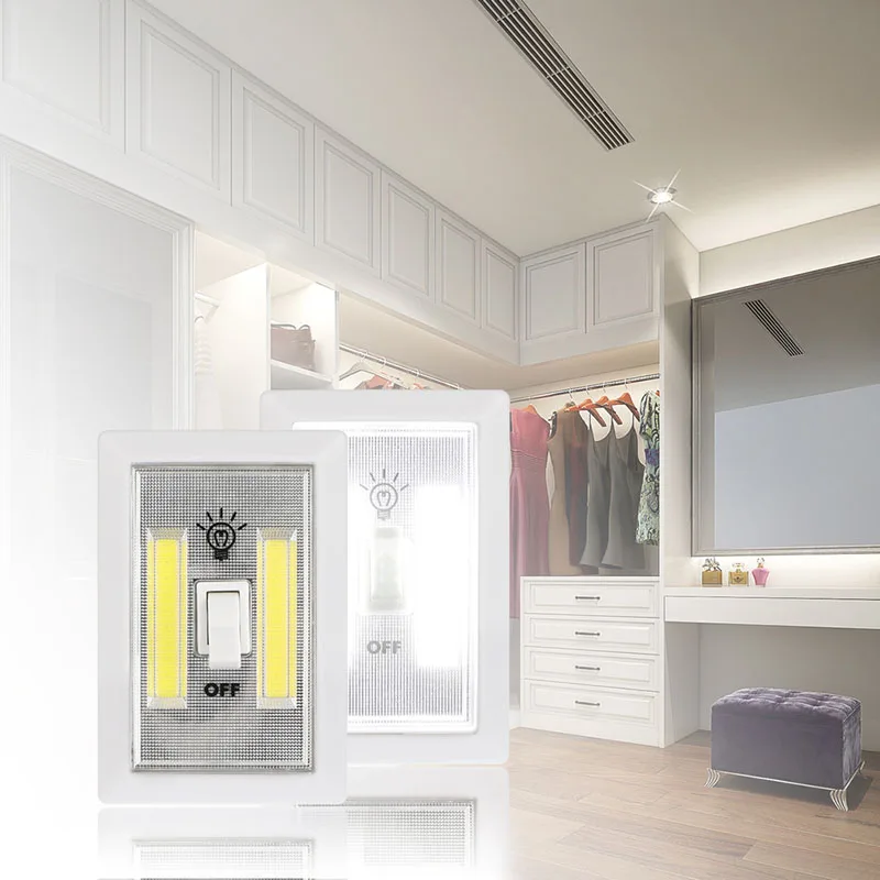 White ABS Magnetic COB LED Wall Light for Closet Garage