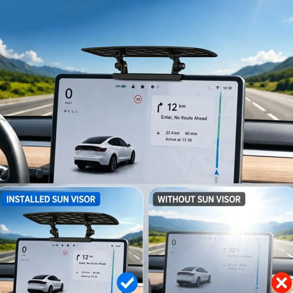 Auto Display Anti-Glare Sun Visor and Adjustable Screen Shade Protector