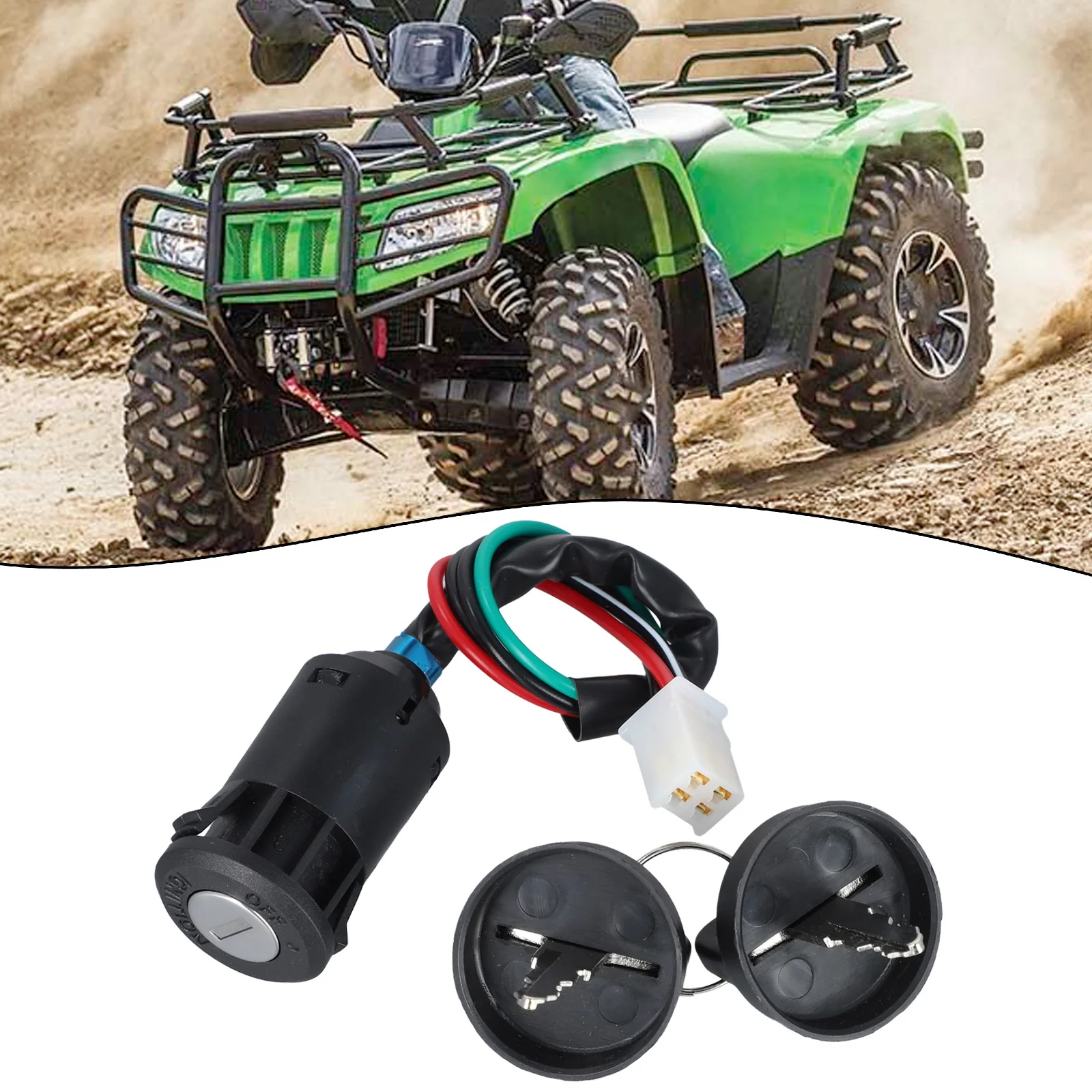 4핀 키 실린더 스위치(4선) 50cc 70cc 90cc 110cc 125cc ATV, 더트 바이크, 오프로드 모터바이크 교체 부품용