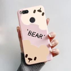Cute Bear Cartoon Frog Soft Silicone TPU Phone Back Cover Bumper for Xiaomi Mi 5X (Pink-M01)