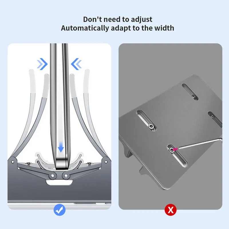 수직 노트북 스탠드, 자동 조절식 데스크탑 태블릿 스탠드, 미끄럼 방지 ABS 거치대, 맥북 서피스 아이패드 태블릿용