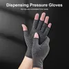 1 Pair Compression Arthritis Gloves Rehabilitation Semi-finger Gloves Hand Brace Nonslip Therapy Wristband for Joint Pain Relief 1