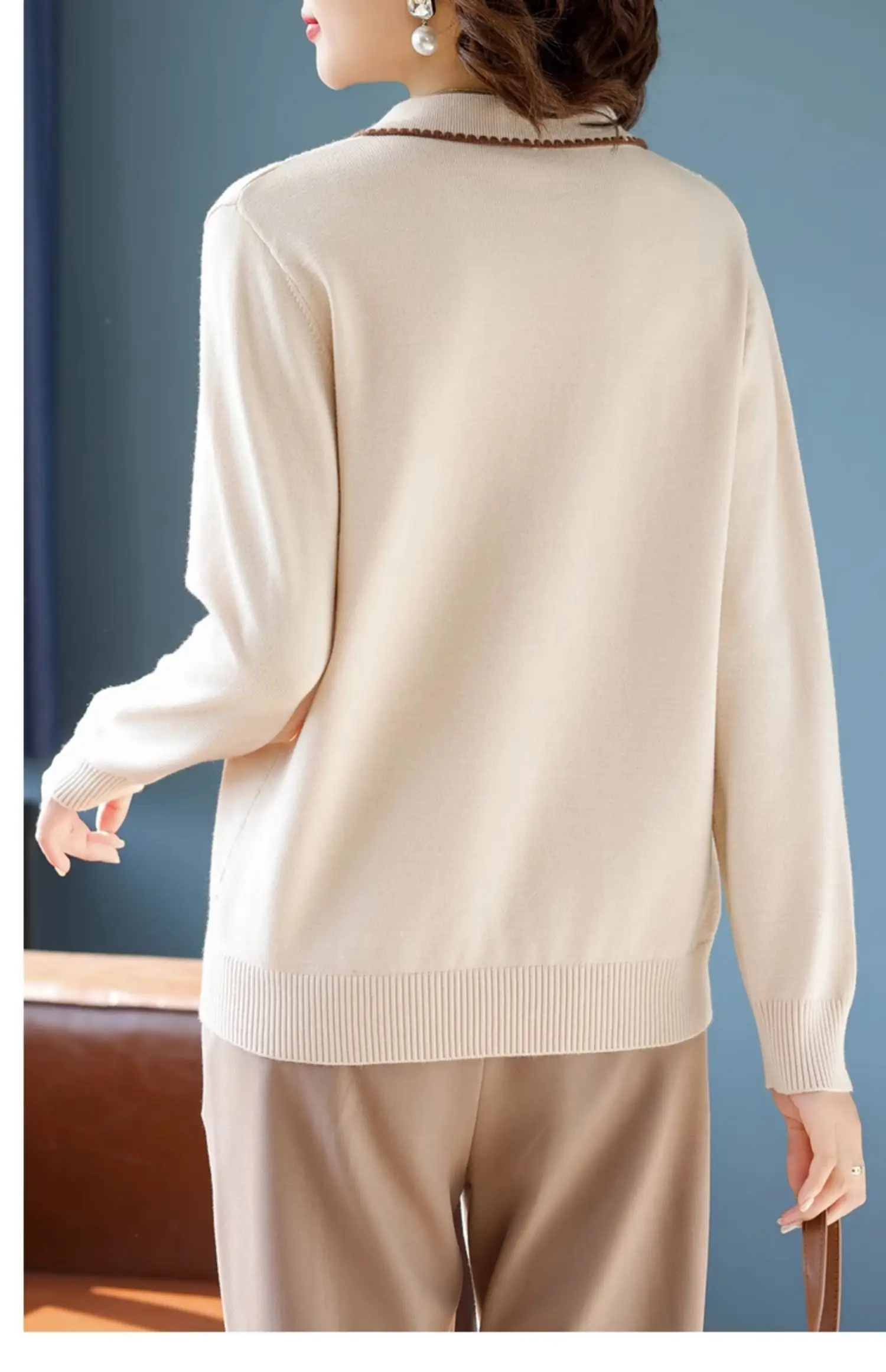 Winter Bow Neck Sweater for Women