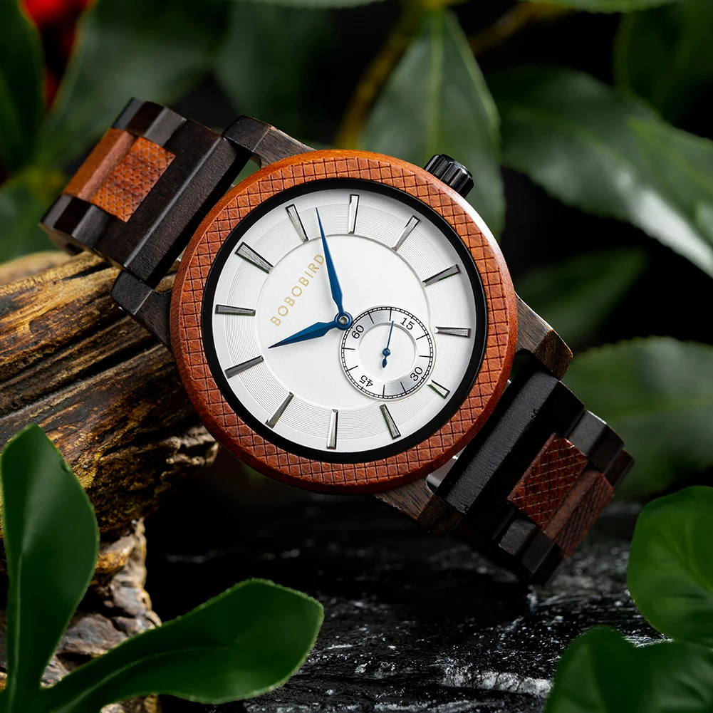 BOBO BIRD Wooden Watches Fashion Casual Men's Quartz Watches Clock Man Chronographs relogio masculino With Gift Box Customized