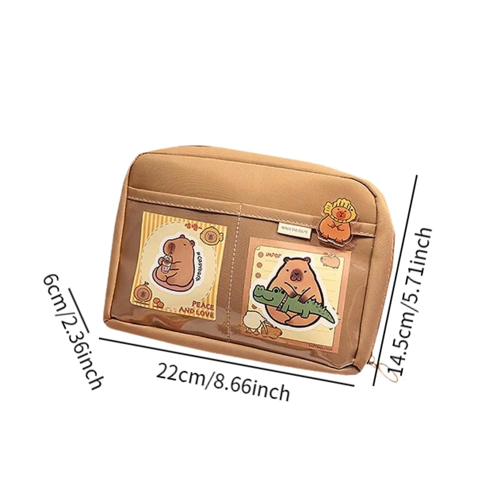 Capybara Pencil Case Stationery Organizer Bag for Children Students Girls