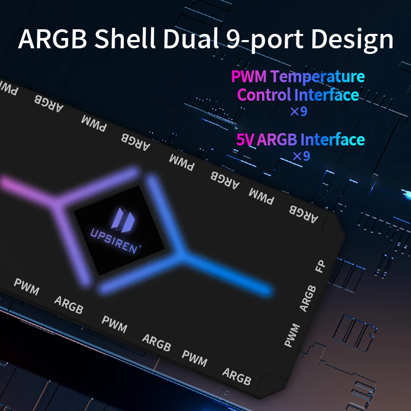 Enhanced ARGB PWM Chassis Fan Hub with Magnetic Mounting and Controller