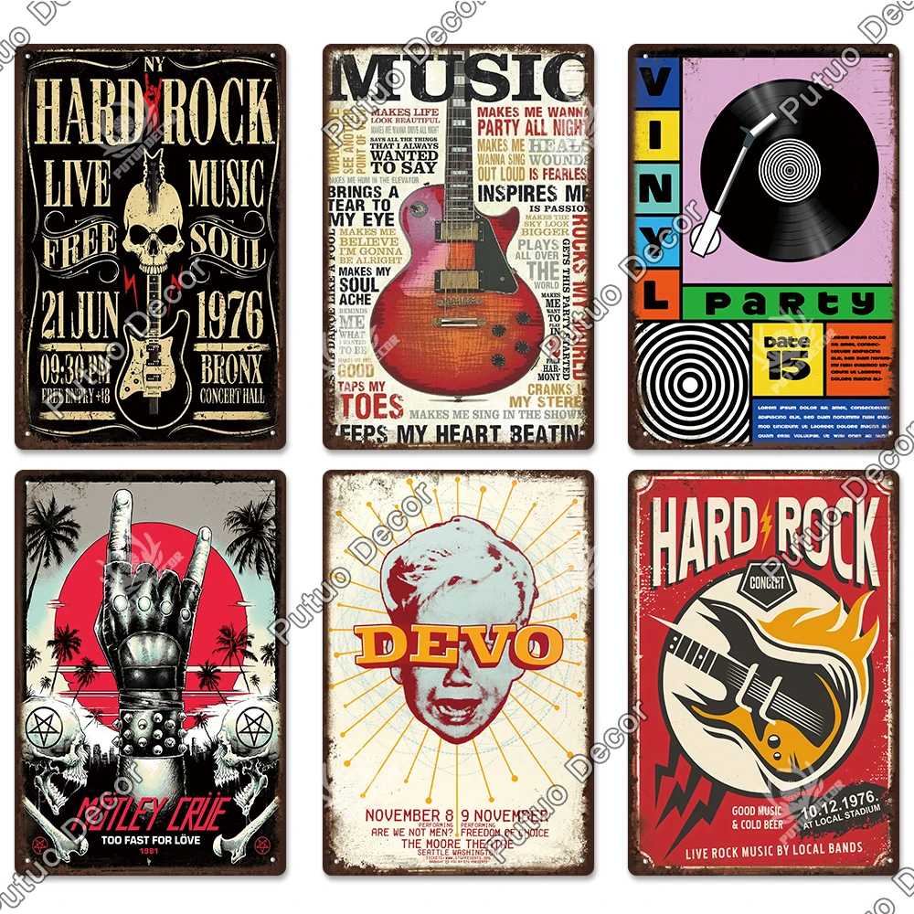 Wall Stickers Home Decor Posters Vintage Rock Tin Sign