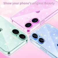 Glitter Clear Phone Case For iPhone 17 Air 16 15 14 13 12 11 Pro Max X XR XS Max 8 7 Plus Women Girls Soft Shockproof Cover 6
