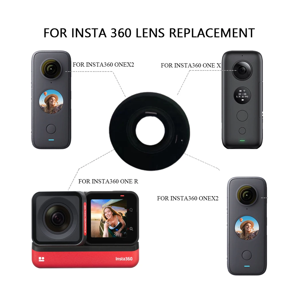 Lente Di Ricambio In Vetro Anteriore Originale Insta360 Per Insta360 One X2 /One X/One R/ One Parte Di Riparazione Della Fotocamera