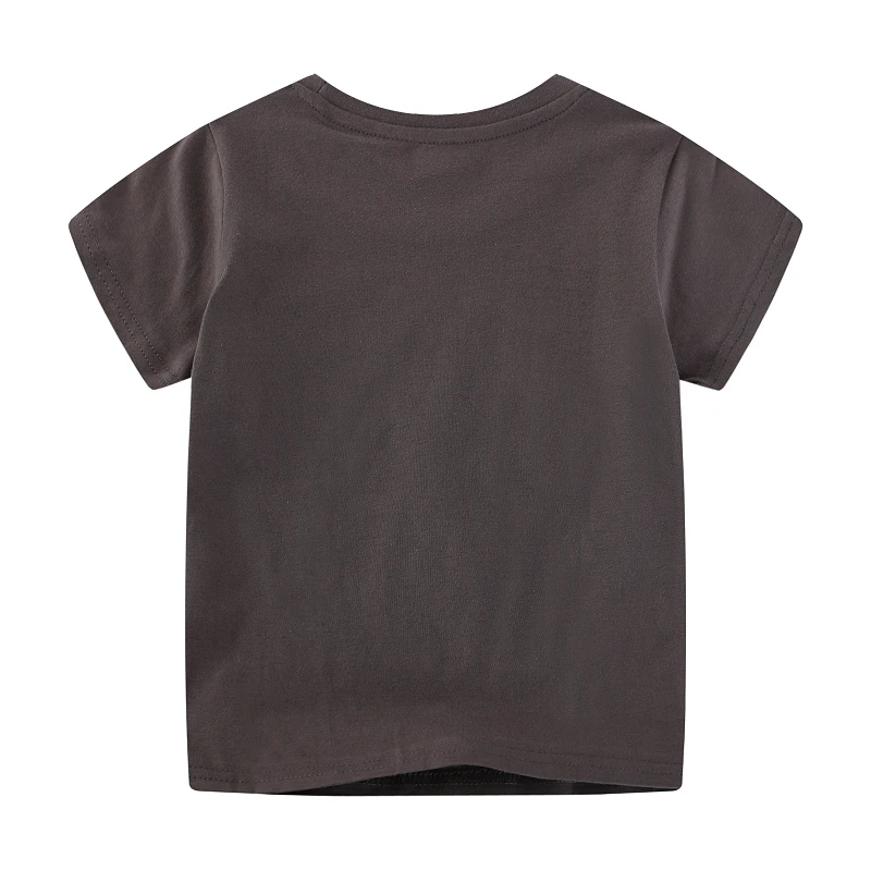 Luminous Brown Boys Tops Children's Clothing Universe Space Aircraft Kids Clothes 2025 Summer Baby Infant Short Sleeve T Shirts