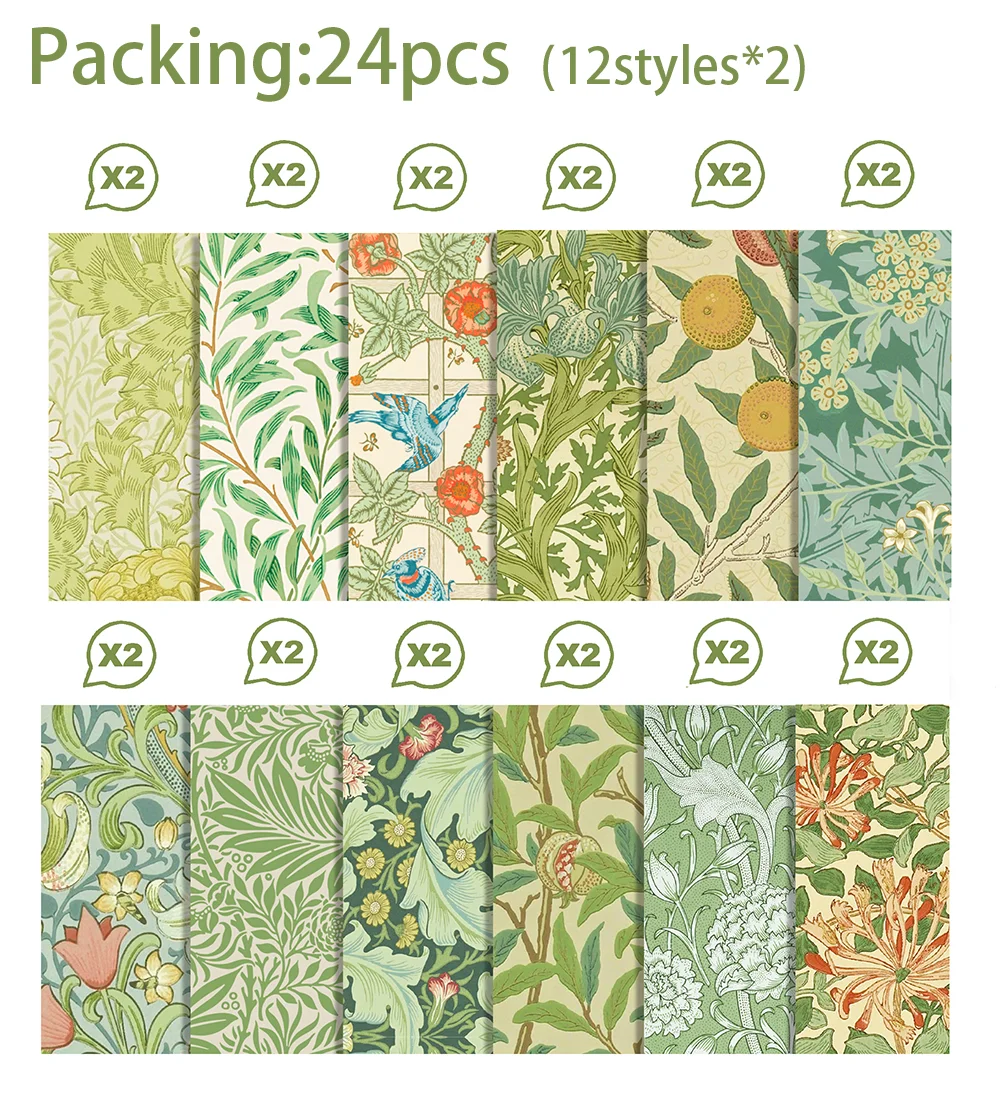 24 stücke Europäischen Vintage Muster Sammelalbum Papier Dekorative DIY Handwerk Hintergrund Papier Karte Geschenk Papiere 30*30 cm – Detail 1