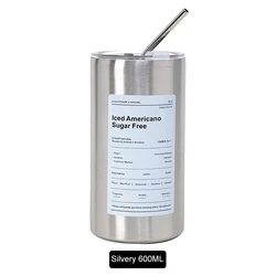 Stainless Steel Insulated Coffee Thermos Cup - 601-700ml (Silver)