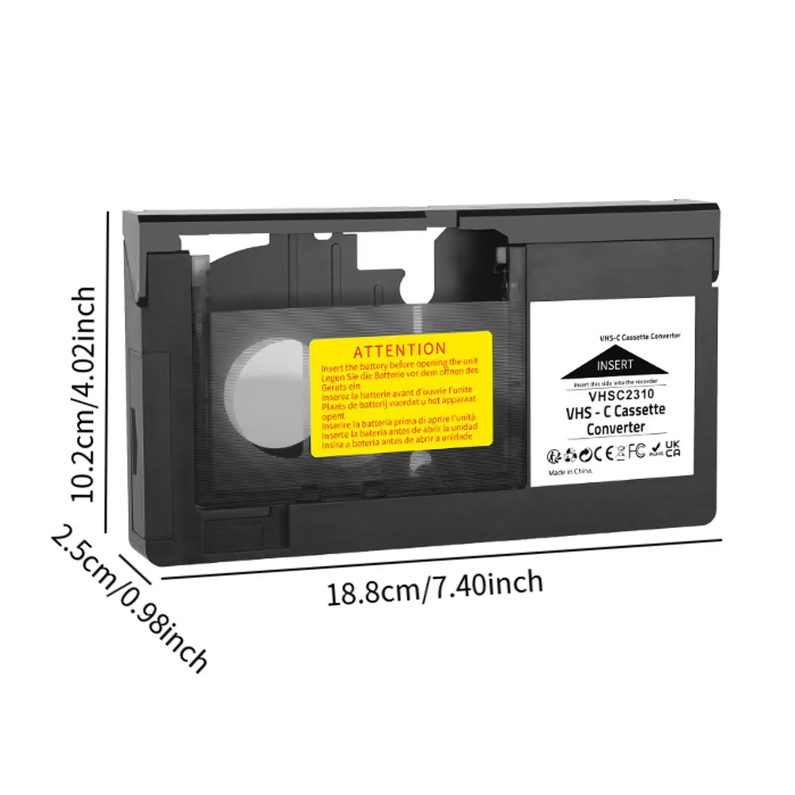 VHS C Cassette Adapter 12mm Svhs Svhs-c to VHS Tapes to Digital Converting for Camcorders Not Suitable for Minidv/Hi8