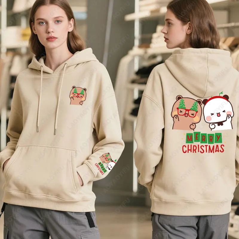 Kawaii Panda Bear Christmas Graphic Unisex Hoodie - Couples Gift Sweatshirt