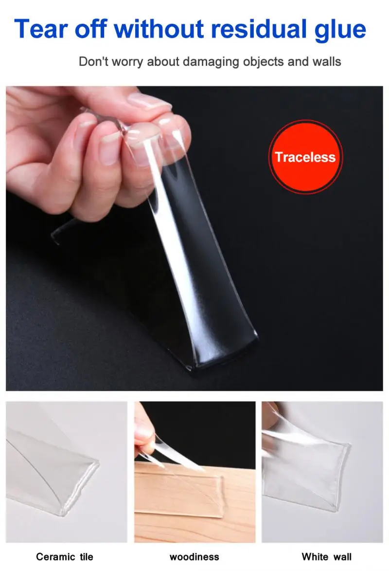 5M*3cm*1mm Transparent Double-Sided Adhesive Nano Strong sticky Tape  Removable Washable Nano Magic Tape two sided tape gekkotape - Price history  & Review, AliExpress Seller - Lincoiah Official Store