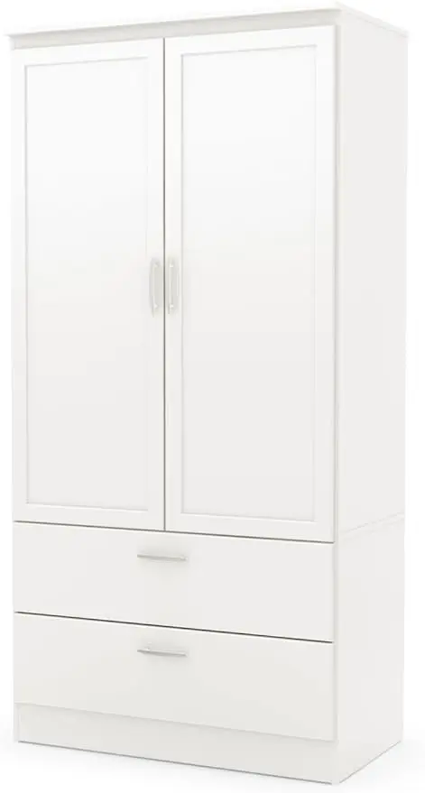 

Acapella Wardrobe Armoire, Wood Pantry Cabinets, Pure White