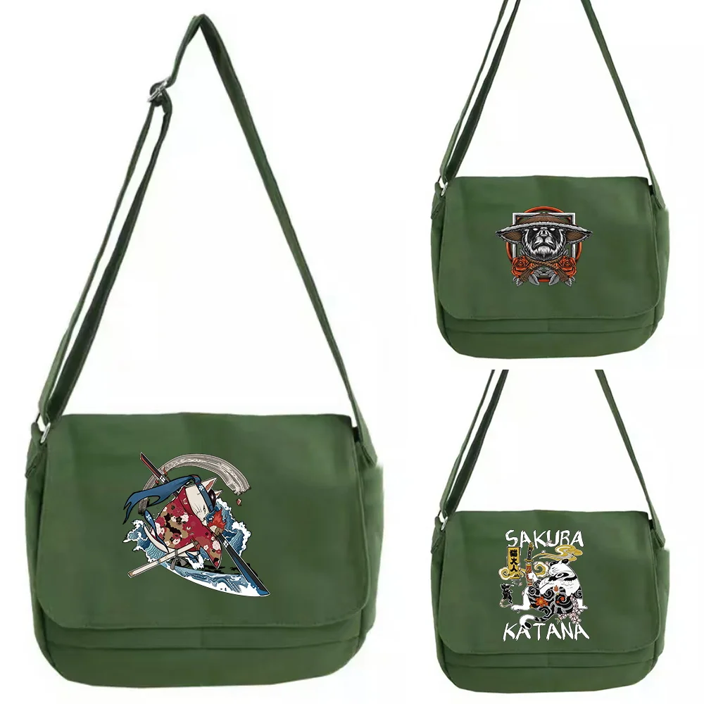 Messenger Shoulder Bags Casual Female Large Capacity Handbags Samurai Series Print Women's Crossbody Travel Shopping Bag