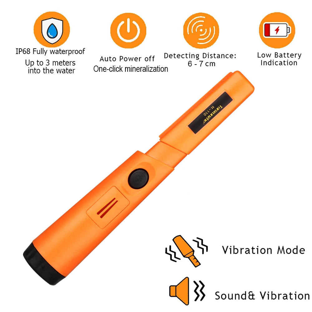 Tanxunzhe Portable Handheld Metal Detector Positioning Rod Detector IP68 Waterproof Up To 3 Meters Into The