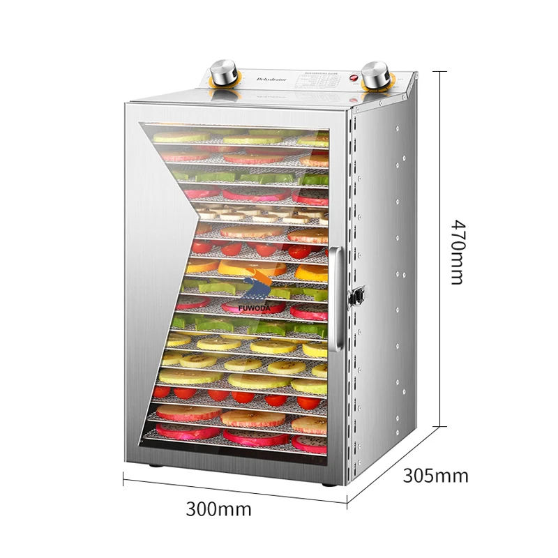 Mechanical 12/18 Trays Stainless Steel Dried Banana Fruit Food Dehydrator Machine for Sale