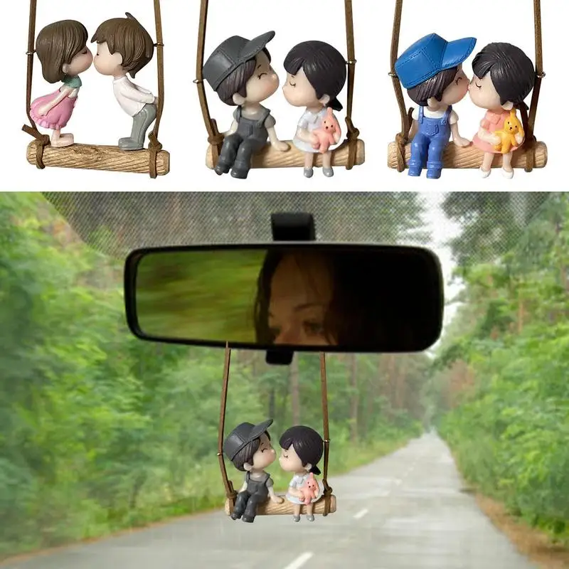 

Автомобильный мультяшный кулон-качалка со шнурком, подвесная мультяшная фигурка пары, подвеска-качели, Автомобильные украшения, аксессуары