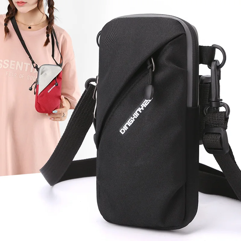 Shoulder Bags Unisex Mini Purses and Handbag Outdoor Riding Running Portable Multifunctional Zipper Nylon Storage Bag All-match