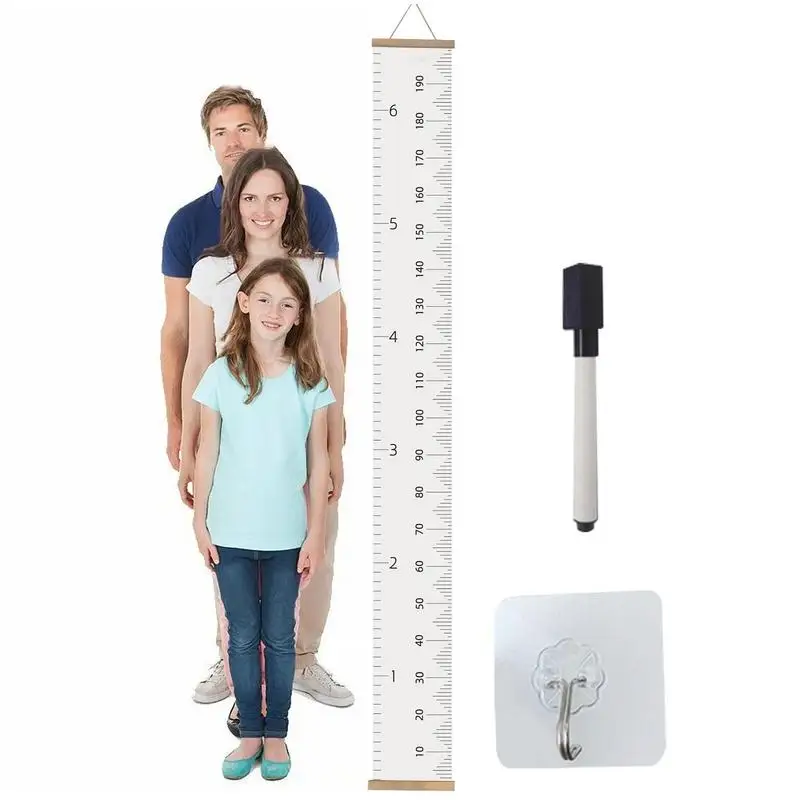 Kids Growth Chart Fabric Canvas Height Measurement Ruler Hangings Ruler Wall Decor For Kids Nursery Dorm Office Store Fabric