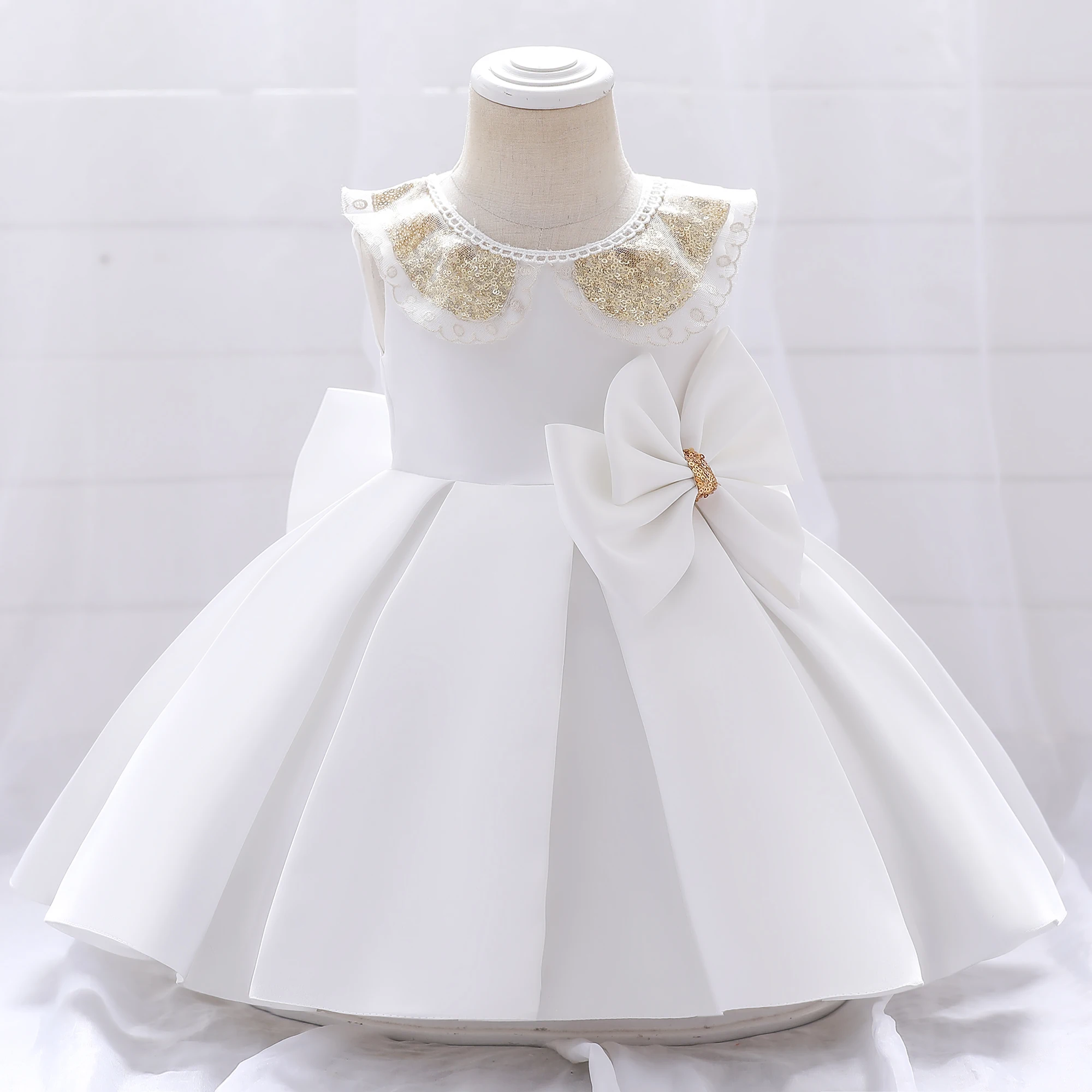 

Girls Party Dresses 3 Colors 70cm-120cm White Dress Children Birthday Princess Skirt Wedding Vestidos Ball Gown