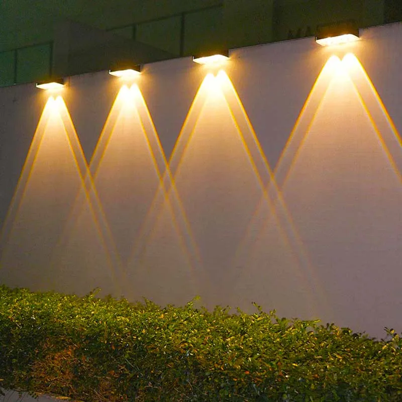 4 Pack Solar Fence Lights Powered Step Lights Outdoor Waterproof Wall Patio Garden Yard Porch Pathway