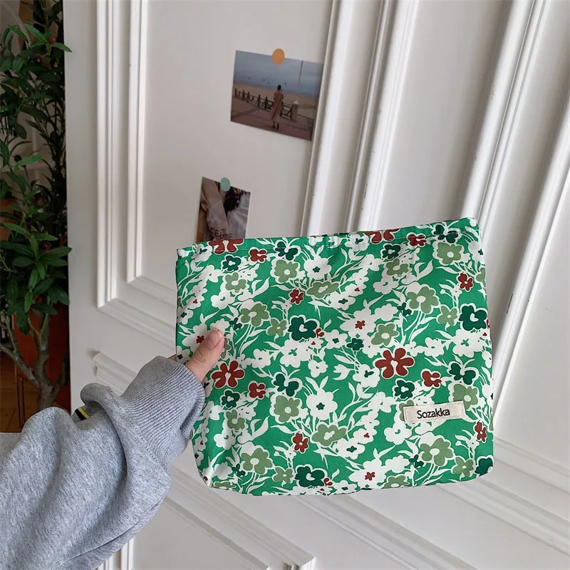 

Цветочная хлопковая косметичка, женский кошелек, сумка на молнии, карманный клатч, сумка для хранения, уличные аксессуары для покупок
