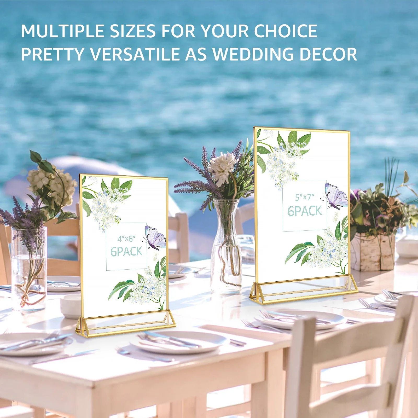 Acrylic Sign Holders Wedding Table Number Stand Menu Recipe Cards Picture Frames Photo Display Stand