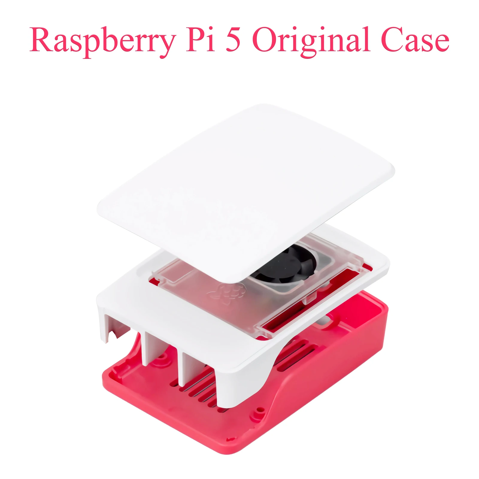 

Official Raspberry Pi Case Red White ABS Plastic Protective Cover With Heatsink Fans For Raspberry Pi 5