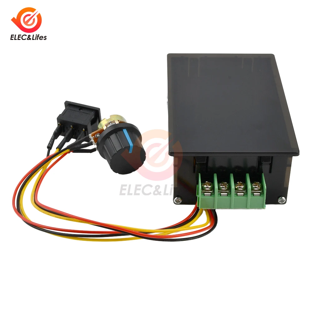 LCD Digital Display 0~ adjustable DC 6-60V 0-20A DC Motor Speed Controller Regulator PWM 6V 12V 24V 48V Forward Backward
