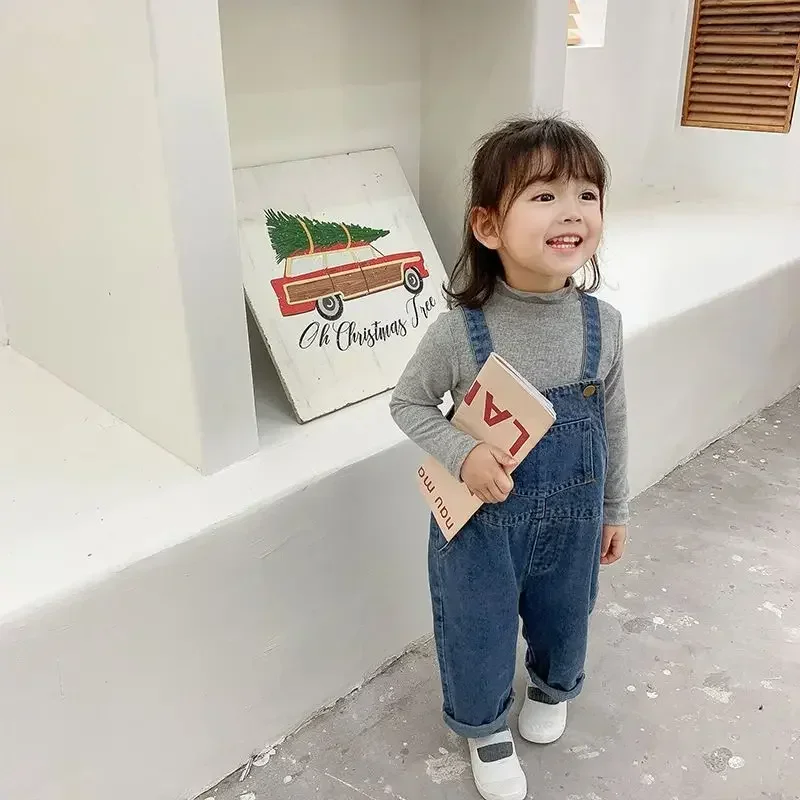 Summer Denim Baby Girl Boy Overalls Solid Jeans Jumpsuit Pocket Children Casual Loose Rompers Blue Kids Overalls Outfits children overalls pants kids outfits