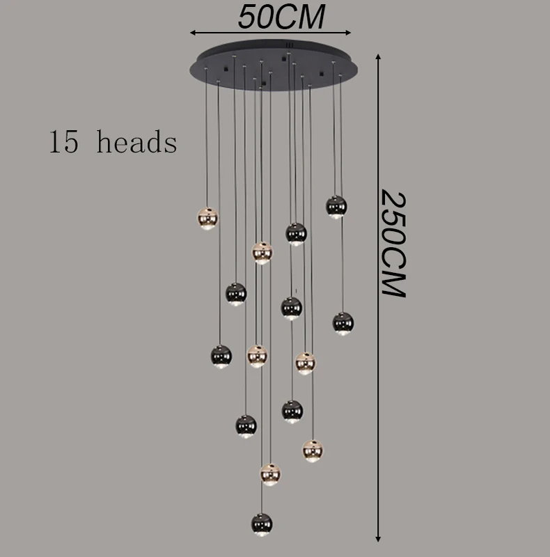 9 heads Size: diameter 40cm, height 150cm adjustable