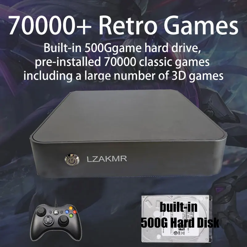 TV 박스용 플러그 앤 플레이 콘솔 V3 MAX, 4G + 500G HDD 70000 + 게임, WII PS2 SS DC PSP XBOX GameCUBE 어린이용 선물, 2024 신제품