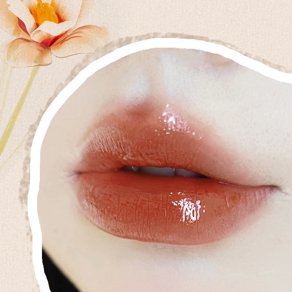 Moisturising Lipstick Waterproof Pen Flower Jelly Water Lip Gloss Clear Light Hydrating Lip Tint Non-stick_voghion.com