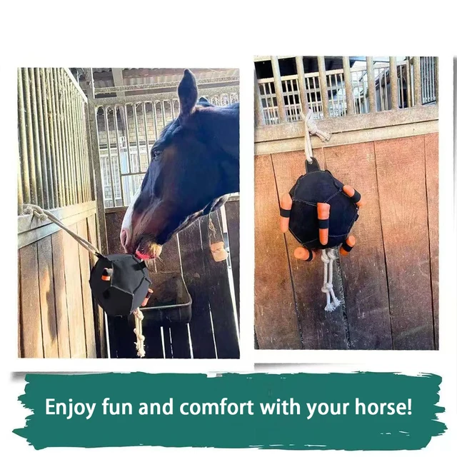 1PC OxfordCloth Interactive Fun Slow Feed Consumption Ball To Horse Engaged And Happy Horse Stall Toy 5