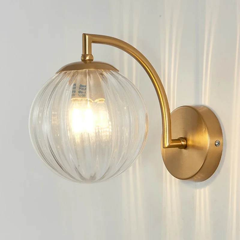 

Modern Led Wall Lamps Glass Ball Nordic Minimalist Living Bedroom Bedside Sconce Dining Kitchen Indoor Lighting Fixtures Light