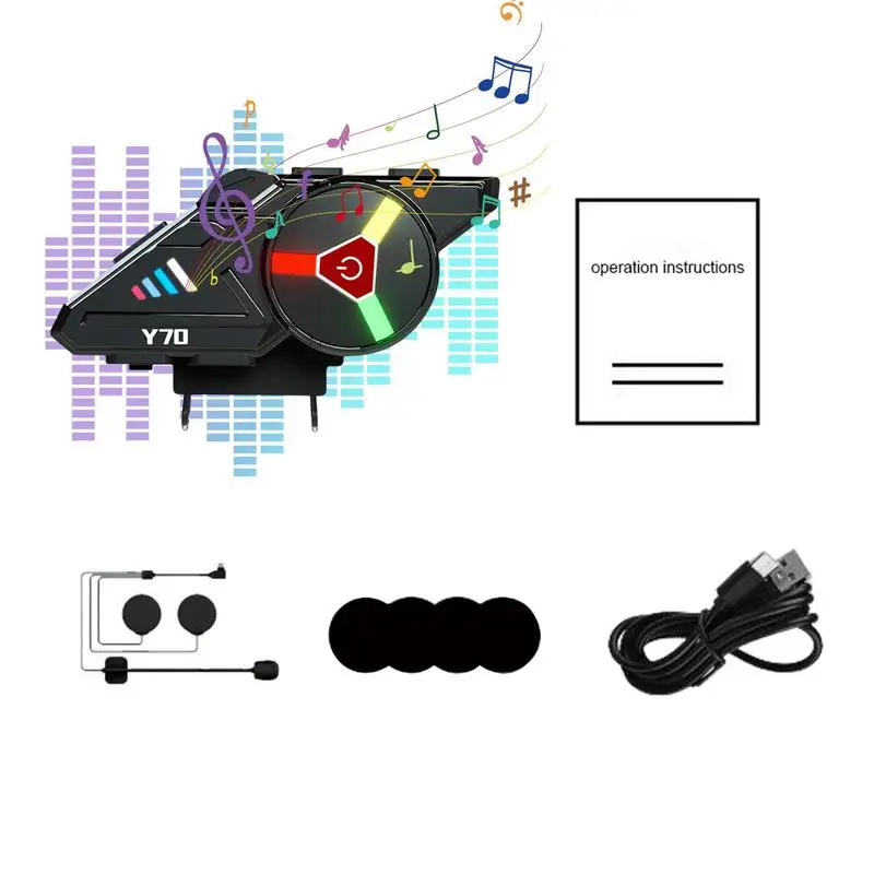 

Motorcycle Wireless Intercom Waterproof 5.3 Earphones 10m FM Long Battery Noise Cancellation Communication System for Cycling