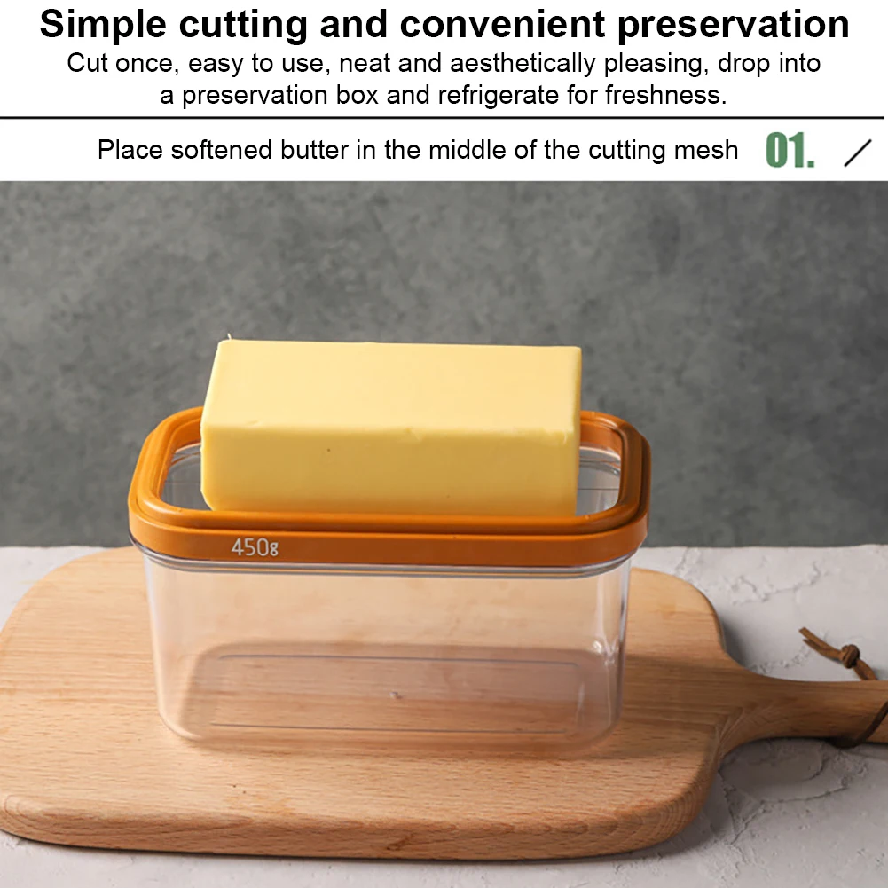 Rectangular Butter Dish With Cutter Butter Keeper Storage Box Container Baking Tools