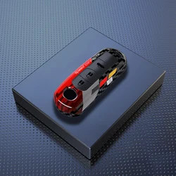 Sleek Carbon Fiber Style Car Key Case Cover (B Carbon Red)